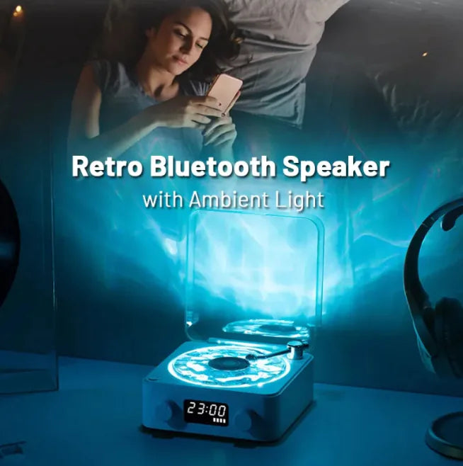Retro Turntable Bluetooth Speaker with RGB
