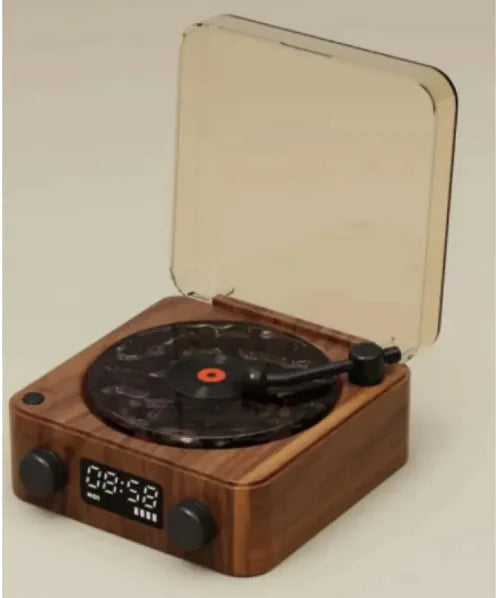 Retro Turntable Bluetooth Speaker with RGB