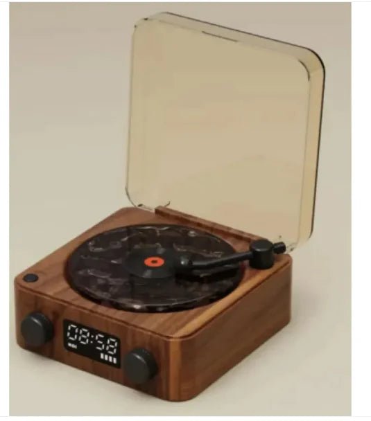 Retro Turntable Bluetooth Speaker with RGB